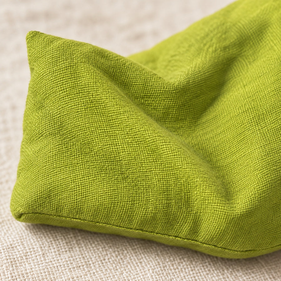 Close-up of eye pillow fabric and stitching